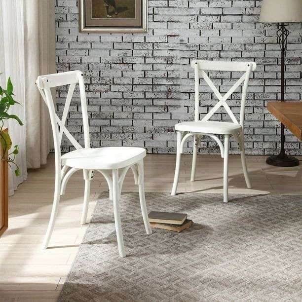 Classic Cross Back Dining Chair - 2 Pack - White