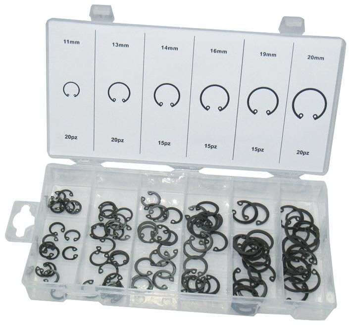 Duratool (D01892) Circlip Set, Internal, Steel, Transparent Assortment Case