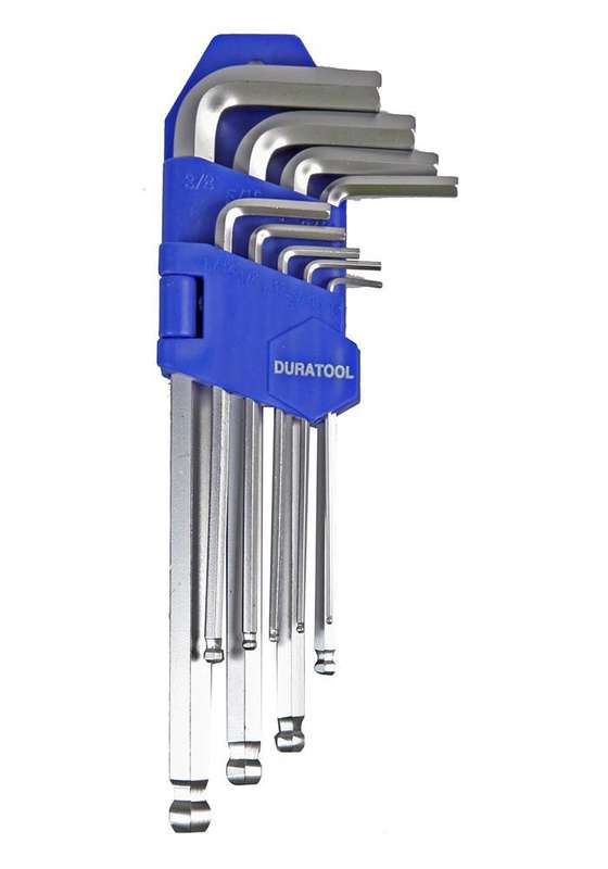 Duratool (D00595) 9 Piece Ball Ended Imperial Hex Key Sets