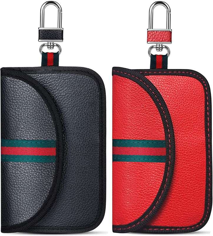 Car Key Signal Blocker PU Carbon  Pouch