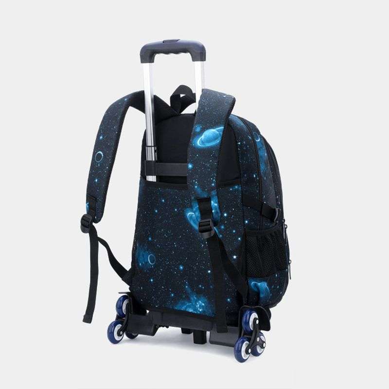 3 Piece Rolling Backpack Set Trolley Preschool Bags For Students - Blue