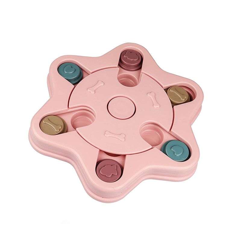 Dogs Training Funny Feeding Hexagonal Puzzle Game Toy - Pink