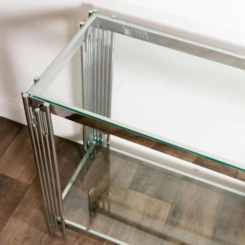 Acero Glass Top Console Table