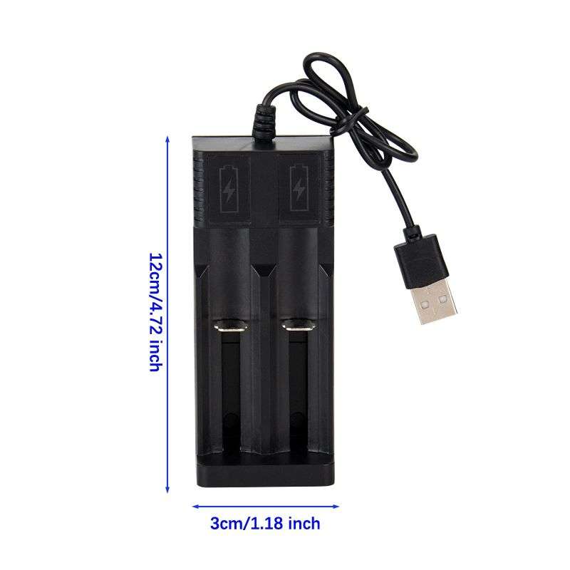 USB Smart Charger with 2 x 18650 2800mah 3.7V Rechargeable Batteries