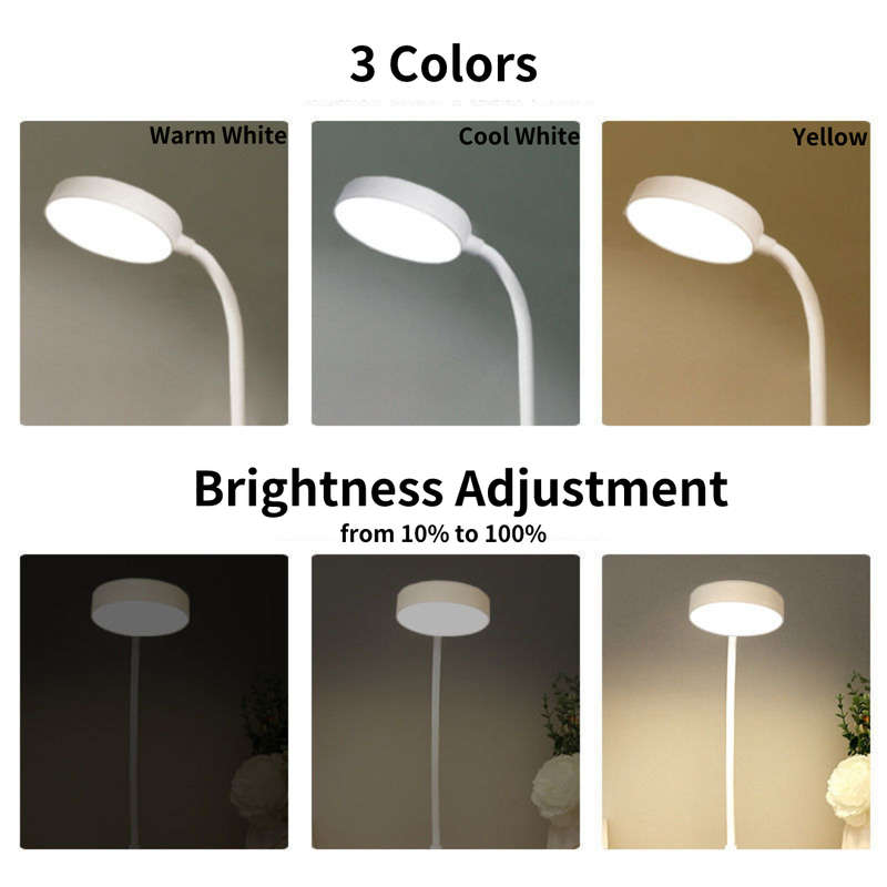 Rechargeable Desk Lamp with Flexible Gooseneck & Adjustable Brightness