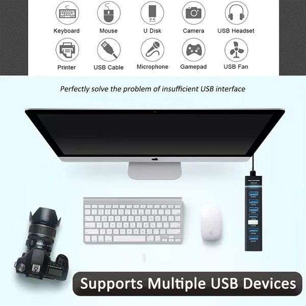 7 Port USB 3.0 Hub 120cm