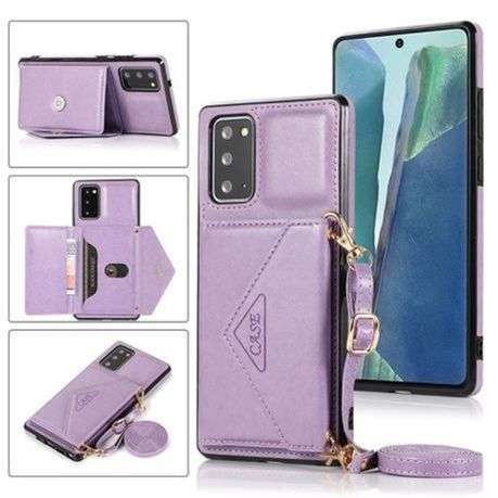 Leather Crossbody Wallet CellPhone Case With Removable Lanyard Straps For Samsung Note 10