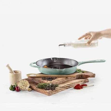 DH - New Design Dutch Pot Cookware Sets Cast Iron - 7 Piece - Sky Blue