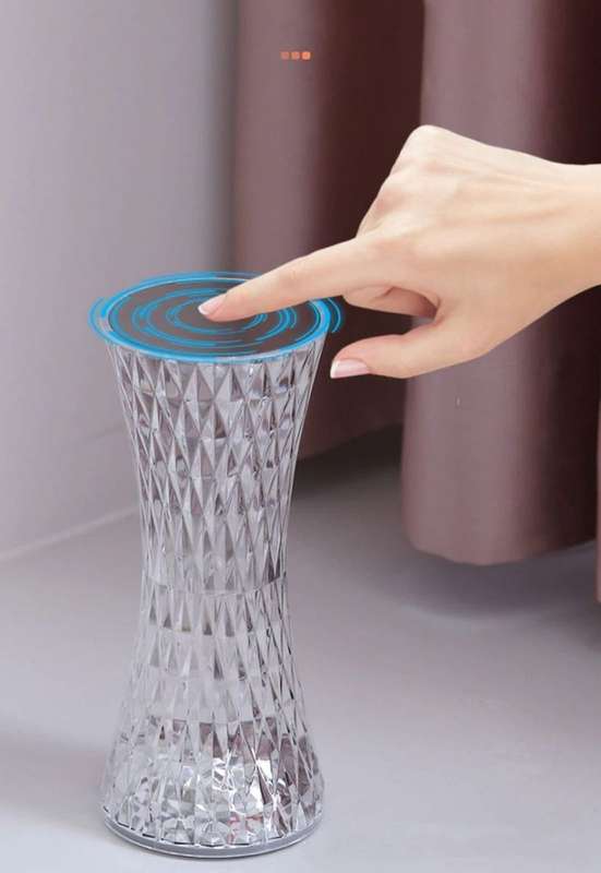 Rechargeable Crystal Diamond Multicolour Touch Desk Lamp