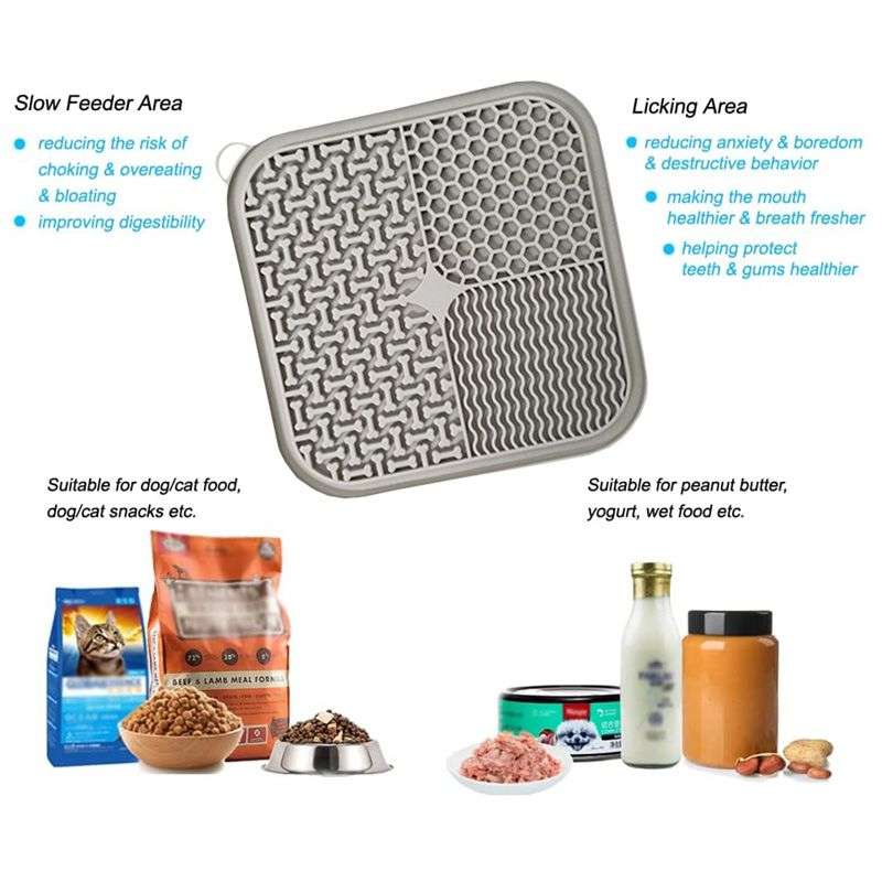 DHAO Dog Slow Feeder Licking Mat Dispensing Treater - Blue
