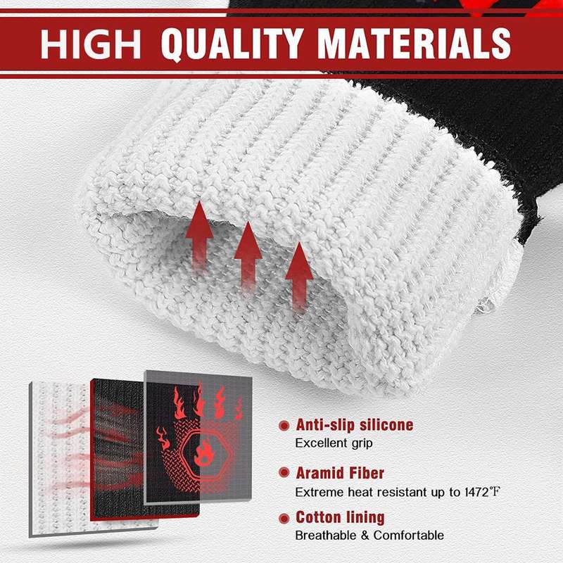 800C Heat Resistant Oven  Gloves for BBQ Gill Cooking