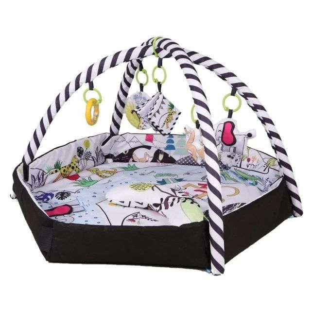 Newborn Baby Activity Gym Play Mat and Ball Pit - Black/White