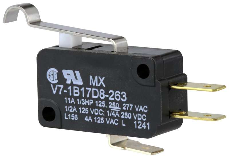 Honeywell (V7-1B17D8-263) Microswitch, Miniature, Simulated Roller Lever