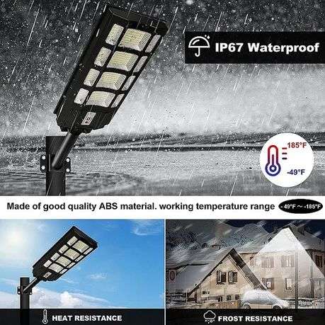 500w IP66 waterproof high power solar street light with 6v solar panel- RGB