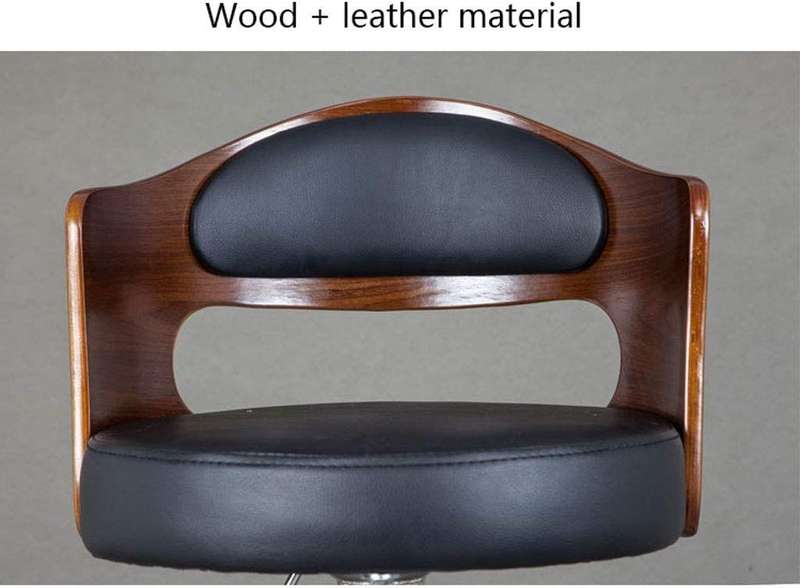 Bar Stool Chair with Metal Height and Leather / Wood