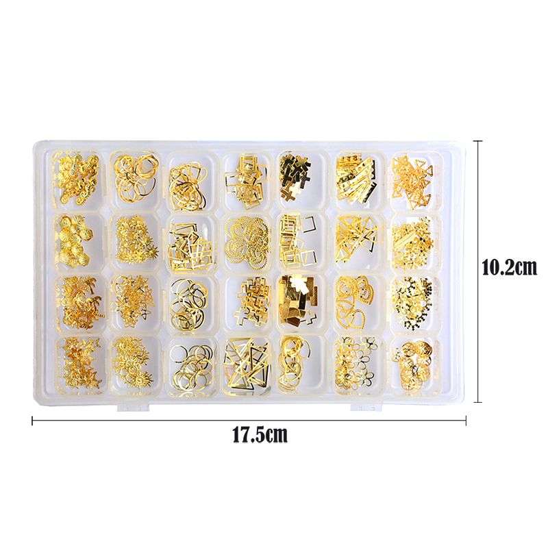 28 Grids Mixed Color Nail Foil Paillette For Nail Art Decoration - Pearl