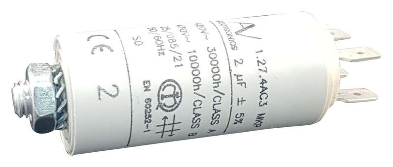Kemet (C274AC34200AA0J) Motor Run Capacitor, Metallized PP, Can, 2 µF