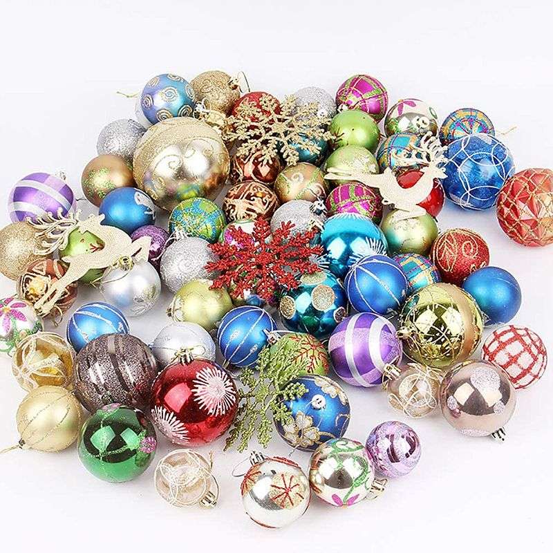 DHAO Christmas Balls Ornaments 60-70Pack For Christmas Tree
