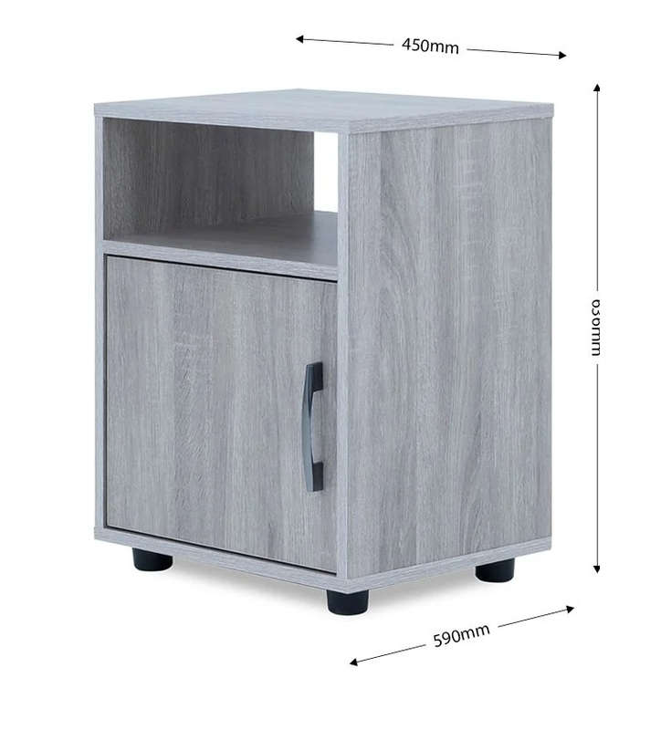 Modern Pedestal/Nightstand - 1-Drawer and 1-Shelf - Napa