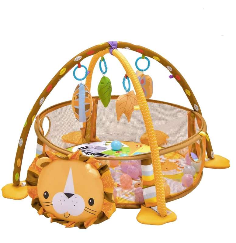 Baby Activity Gym with Hanging Toys and Colorful Ocean Balls Play Mat