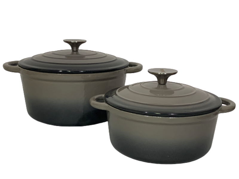 LMA Branded 7 Piece Cast Iron Cookware Set - Grey (PLEASE READ DESCRIPTION)
