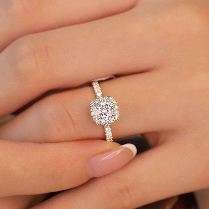 Wedding Rings for Women Princess Engagement Ring Set - 6