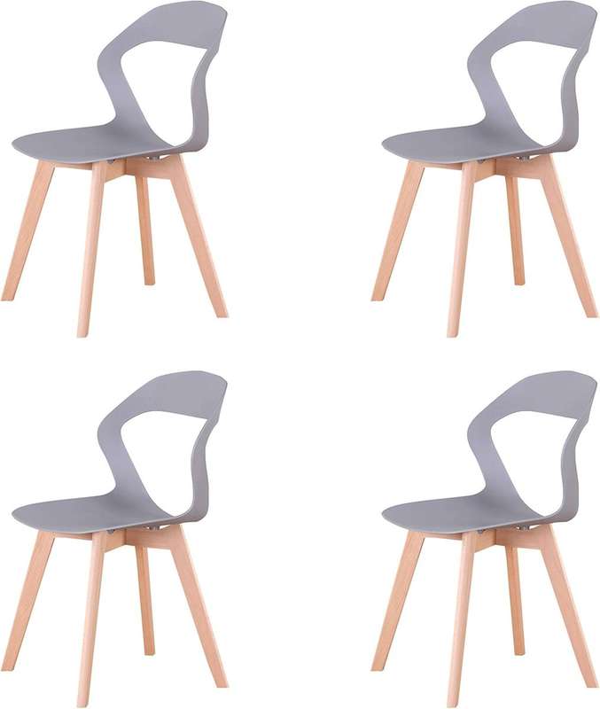 Plastic Kitchen Chair 4 Pack - Grey