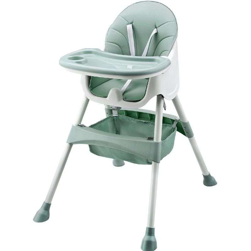 Baby Dining Chair Children Multifunctional Foldable High Chair-Green