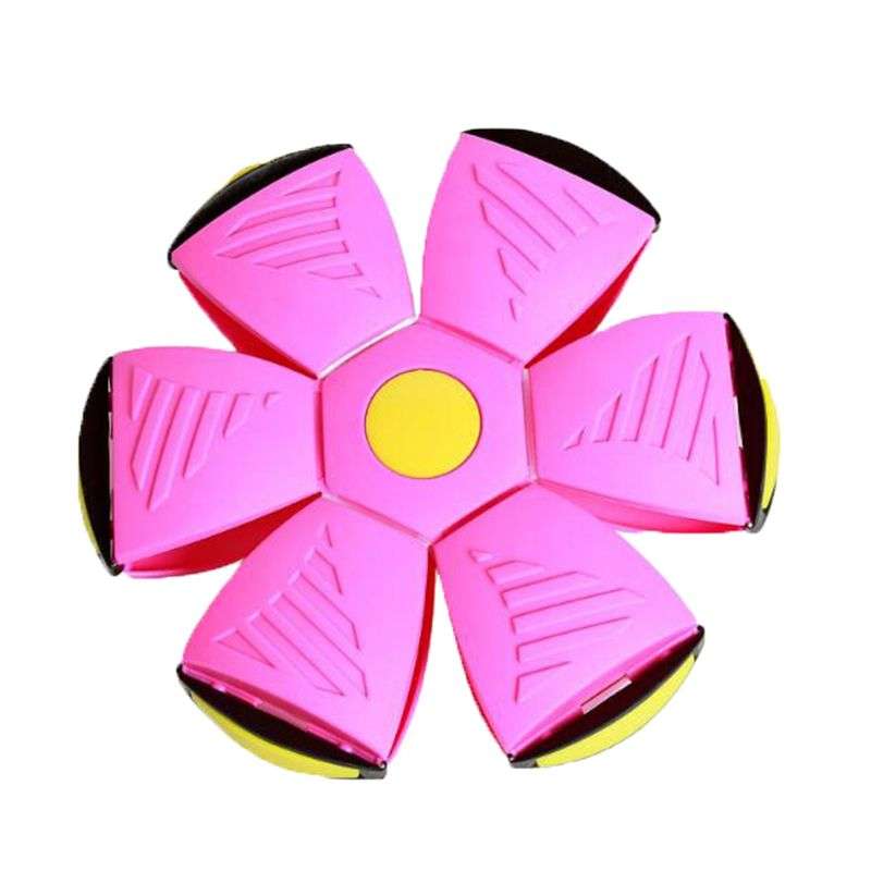 Magic Flying Football Flat Throw Soccer Ball Toy Game With LED Lights - Pink