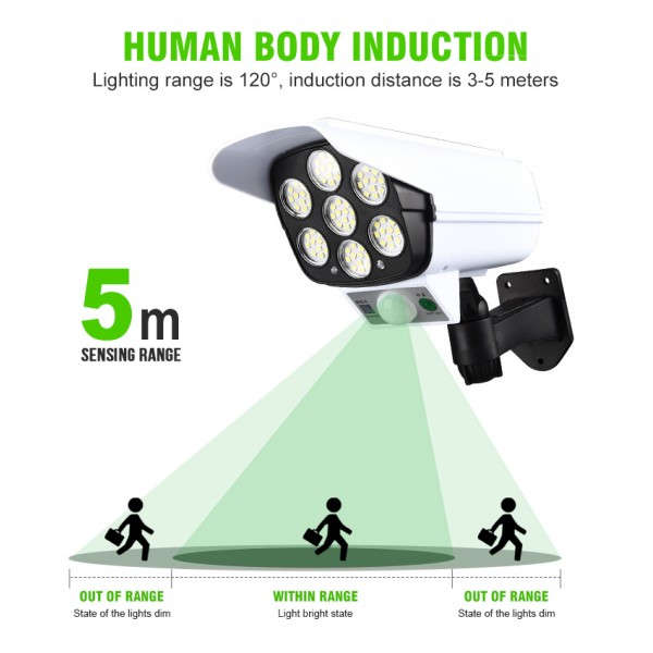 Solar Outdoor Security Movement Sensor Light With Remote - JD-2178T