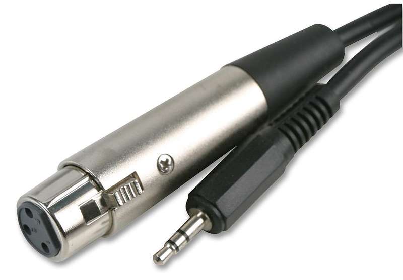 Pro Signal (PSG00762) XLR Socket, 3 Way, 3.5mm Stereo Jack Plug, 2m, Black