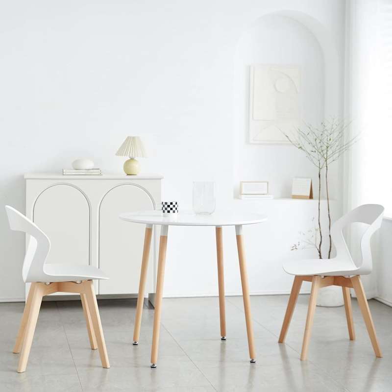 Plastic Kitchen Chair 2 Pack - White