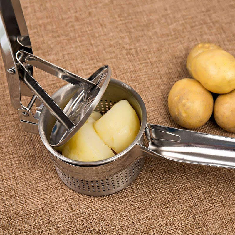 Kitchen Multifunctional Manual Potato Masher - Silver