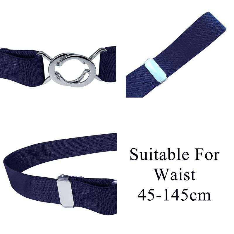 Women Skinny Belt Comfortable Elastic Adjustable Belt - Black