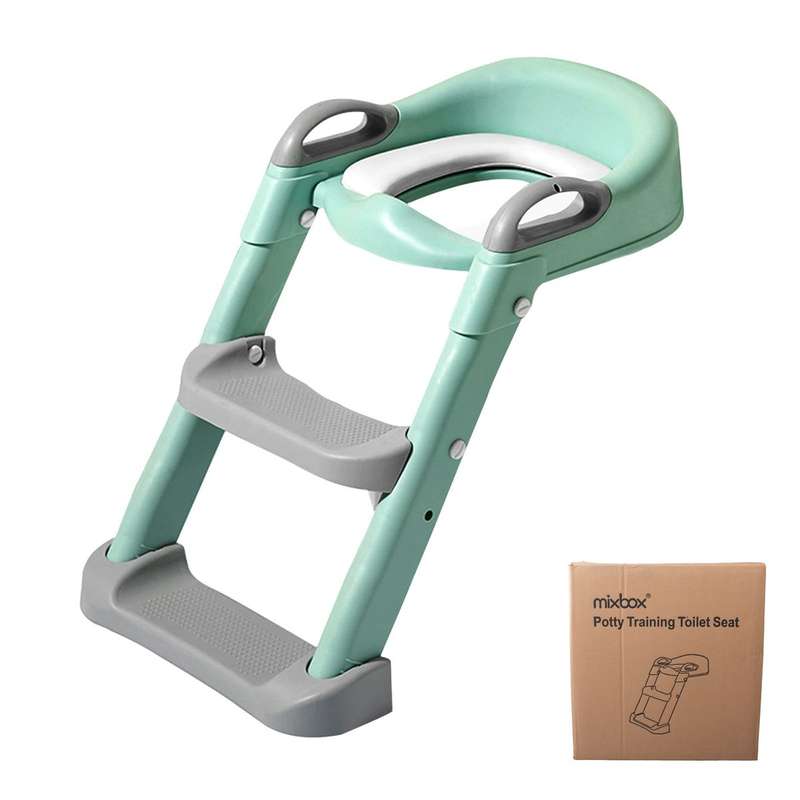 Foldable Children Potty Training  Toilet Seat Ladder Step With Soft  PU Pad