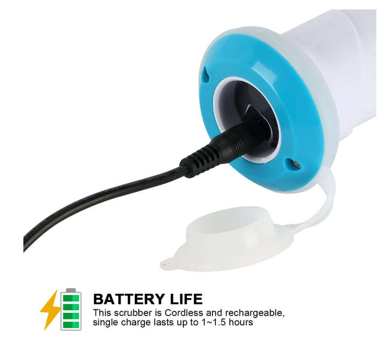 Cordless Tub and Tile Scrubber with 3 Replaceable Cleaning Scrubber Brush