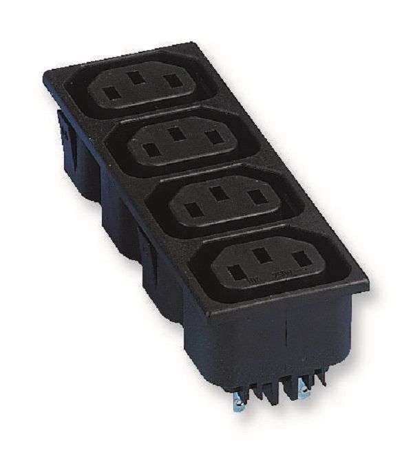 Bulgin Limited (PX0714/4/15/28) IEC Power Connector, IEC C13 Outlet, 15 A