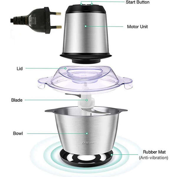 3L Multipurpose Food Grinder Food Processor Machine