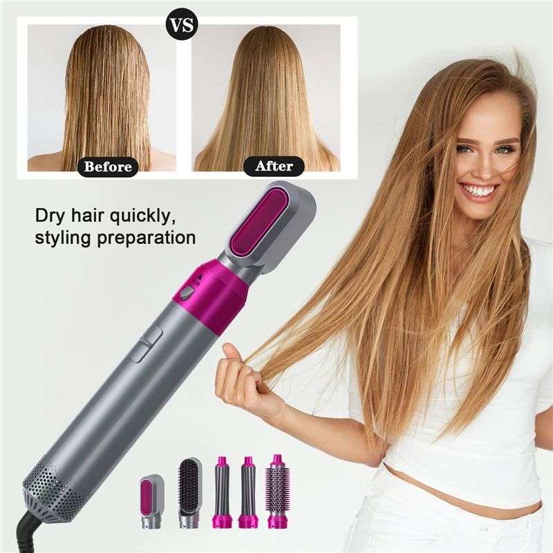 5 in 1 Interchangeable Hot Air Brush and Hair Dryer