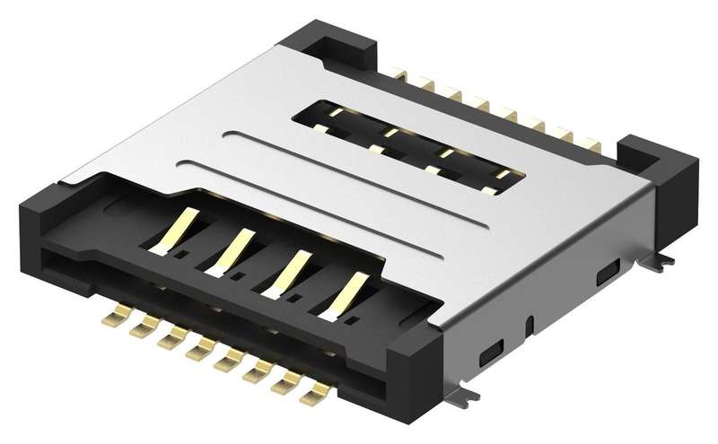 Gct (SIM6050-8-0-30-00-A) Memory Card Connector, SIM, Push-Pull
