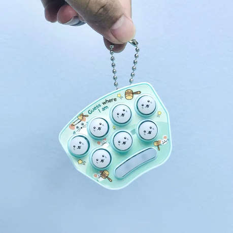 Mini Hand-Held Whack-A-Mole Game On Keychain - Green