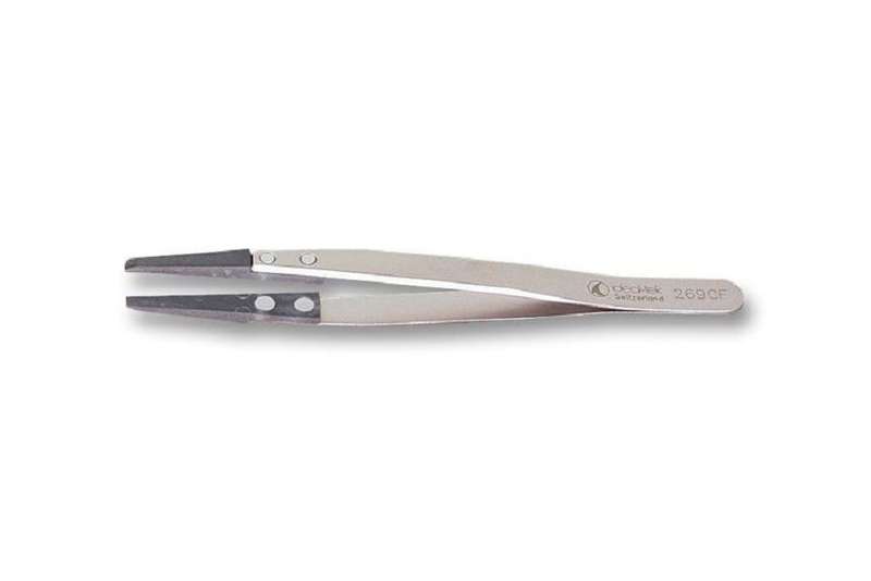 Ideal-Tek (269 CF SA) Tweezer, Precision, Stainless Steel, Carbon Fibre Tip