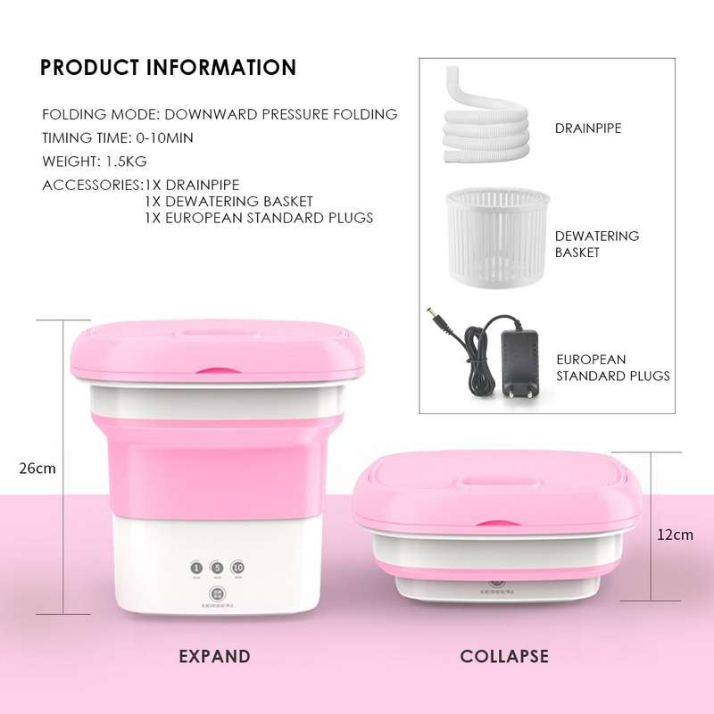 Portable Folding Laundry Semi-Automatic Clothes Washing Machine -