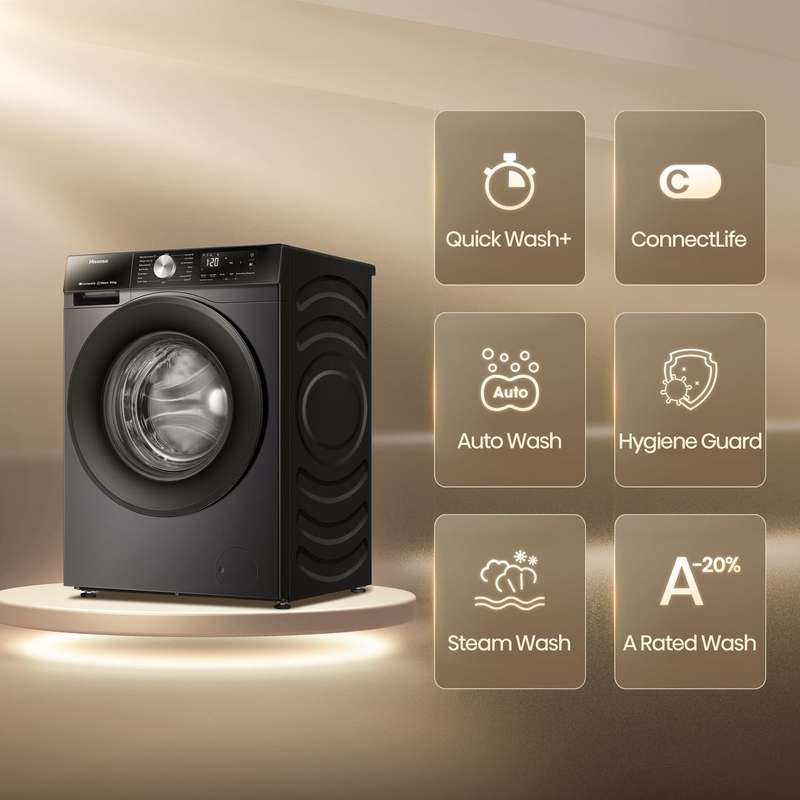 Hisense 10.5kg Grey Front Loader Washing Machine - WF3S1043BT