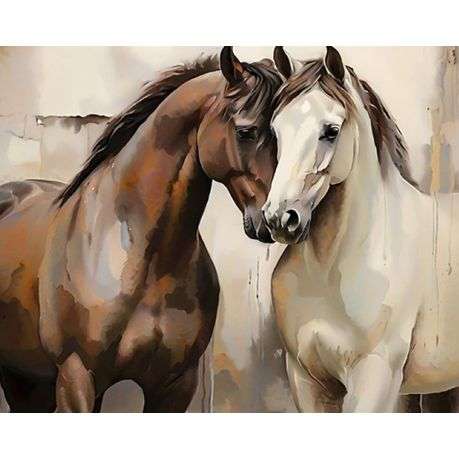 Paint by numbers - Horse Pair - 40x50cm