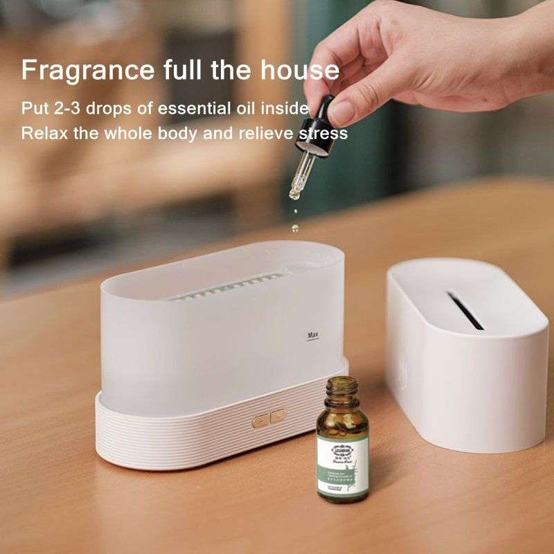 Simulation Flame Light Aromatherapy Diffuser - White