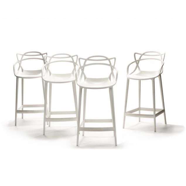Bar Stool - Plastic - White - 4 Pack
