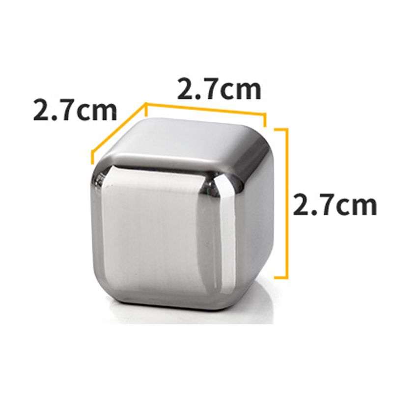 Set of 8 Stainless Steel Ice Cubes For Whiskey Juice