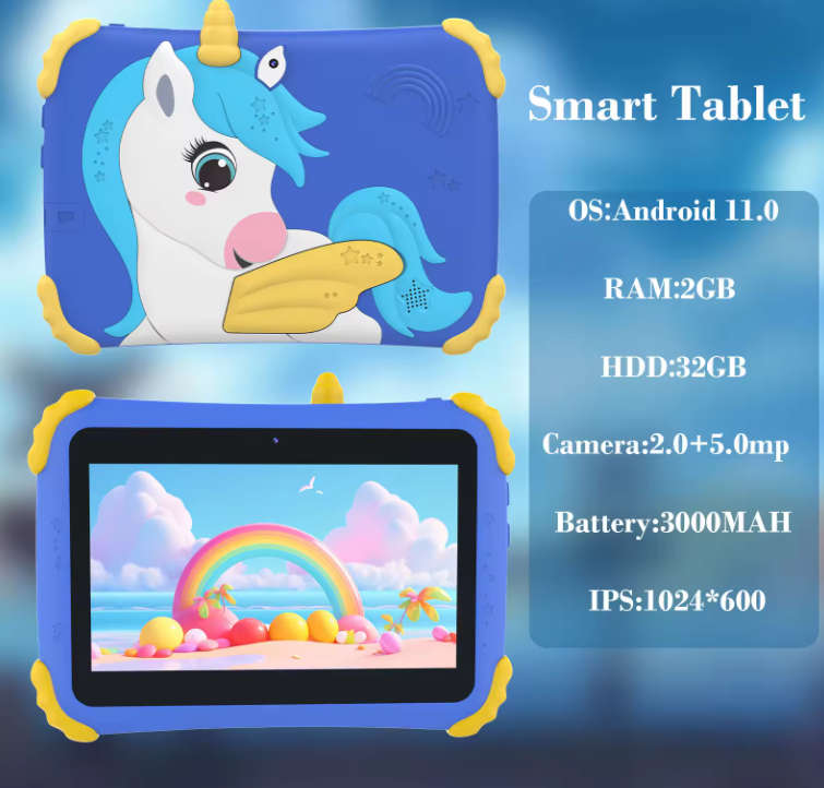Kids 7" Unicorn Wifi Educational Tablet Kit