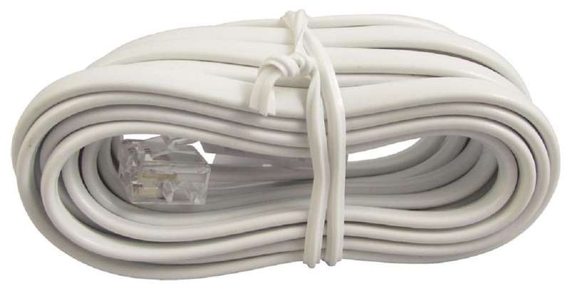 Antwire (31040R) Telephone Modular Cable, Plug to RJ11 Plug, White 3m
